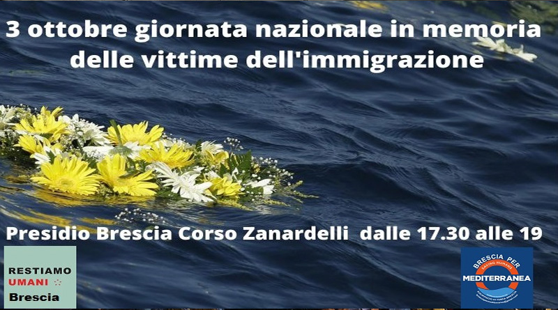 3 ottobre come Giornata nazionale in memoria delle vittime dell'immigrazione