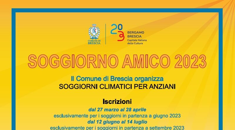 Soggiorno Amico 2023, soggiorni climatici per anziani