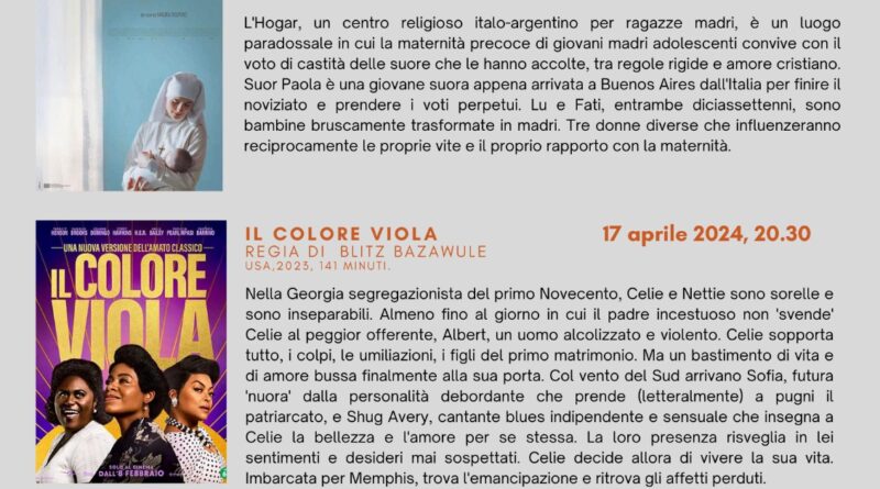 Cinema Sereno, il programma fino al 13 aprile